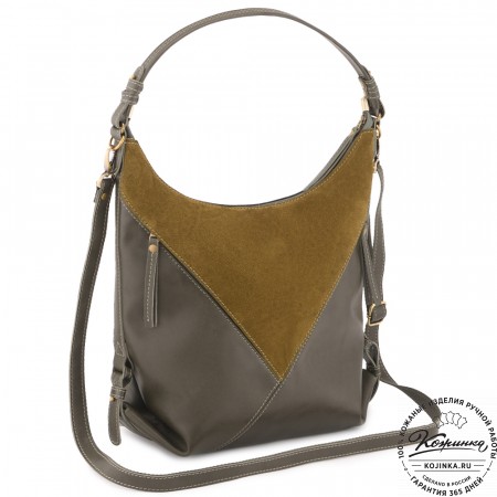  Женская кожаная сумка "Эмилия" (хаки)